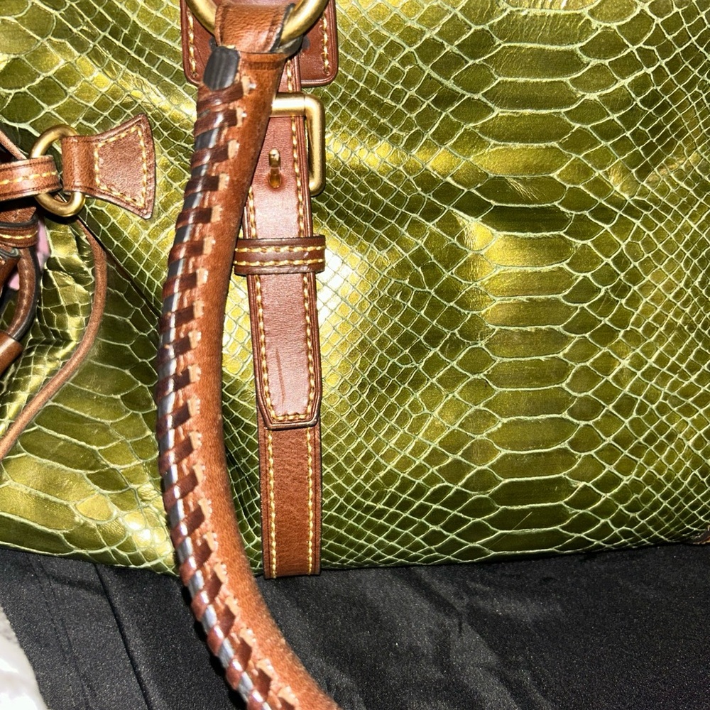 Dooney And Bourke Python Buckle Satchel With Tass… - image 5